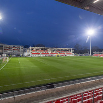 Zekonstruovaný stadion Arnošta Košťála - CFIG Aren, 1. února 2023, Pardubice.
