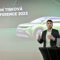 Vedoucí českého zastoupení automobilky Škoda Auto Jan Maláček vystoupil na tiskové konferenci ke shrnutí roku 2022 a strategickému výhledu na rok 2023, 2. února 2023, Praha.