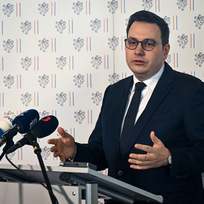 Ministr zahraničí Jan Lipavský, 18. května 2023, Praha.