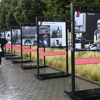 Zahájení výstavy ČTK Prezidentské okamžiky, která je součástí programu Letní filmové školy, 1. srpna 2023, Uherské Hradiště.  
