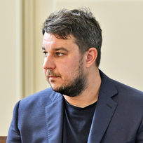 Petr Tarkovský dostal u soudu v Plzni za legalizaci výnosů trestné činnosti z nedbalosti osmiměsíční podmínku, 5. září 2023, Plzeň.