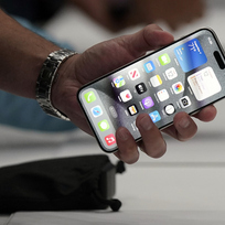 Představení nového chytrého telefonu iPhone 15 Pro od společnosti Apple v kalifornském Cupertinu 12. září 2023.
