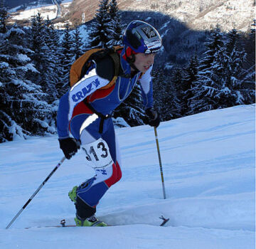 Český skialpinista Radek Groh při závodě Světového poháru ve Francii
