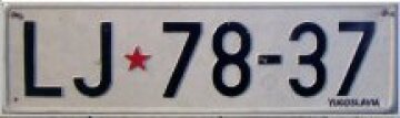 Slovinská registrační značka.