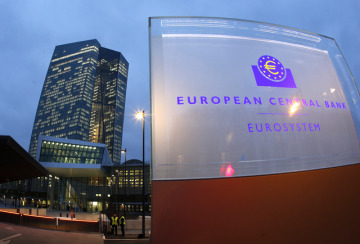 Sídlo Evropské centrální banky ve Frankfurtu nad Mohanem. Evropská centrální banka, ECB.