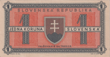 Aukční společnost Bankovky.com chystá internetovou aukci slovenské státovky o hodnotě 1 Ks z roku 1945.