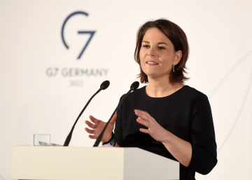 Německá ministryně zahraničí Annalena Baerbocková na summitu G7.