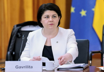 Moldavská premiérka Natalia Gavrilitsaová na dárcovské konferenci v Berlíně, 5. dubna 2022.