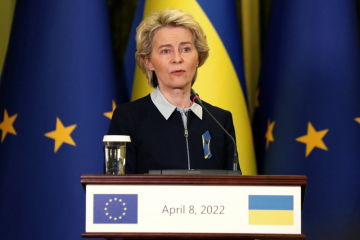 Předsedkyně Evropské komise Ursula von der Leyenová na návštěvě v Kyjevě.