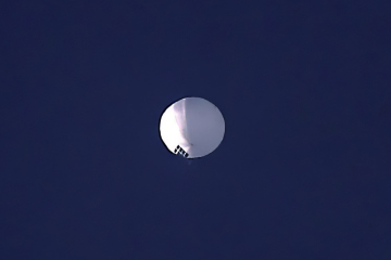Čínský balón nad územím amerického státu Montana, 1. února 2023.