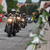 Pietní jízda motorkářů na pohřeb osmnáctileté dívky, která zahynula při nehodě motorky, 9. června 2023, Skuteč, Chrudimsko.
